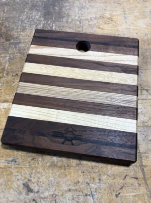 Walnut and Maple Cutting board. 10″x11″ One of One