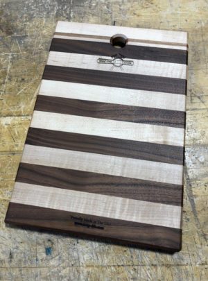 Walnut and Maple Cutting board. 9″x14″ One of One