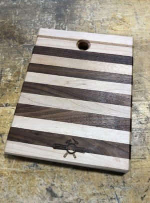 Walnut and Maple Cutting board. 9″x12″ One of One