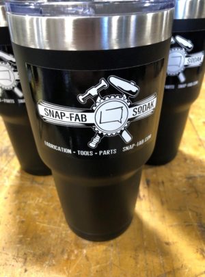 Snap Fab logo large black insulated tumbler