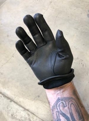 Black Deer Skin Leather Driver Gloves