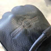black deer skin leather gloves